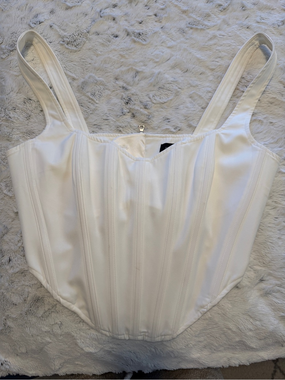 Bardot White Structured Corset Top large